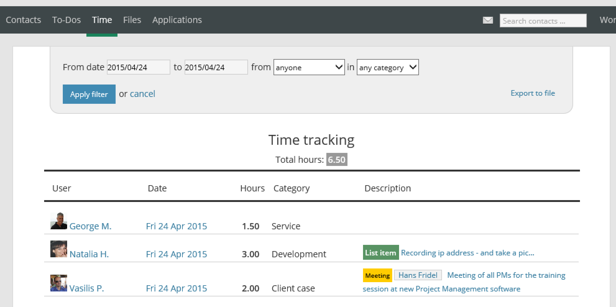 Time tracking 5